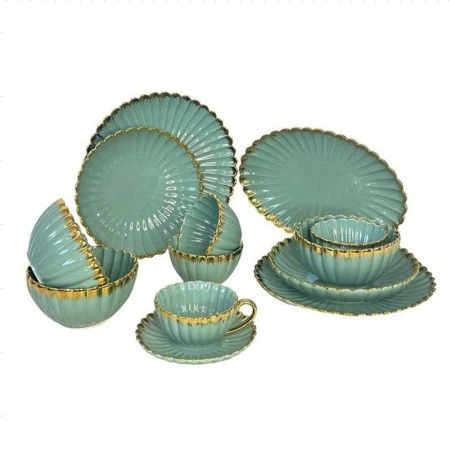 Столовый набор 39пр керамика RILEY мятный