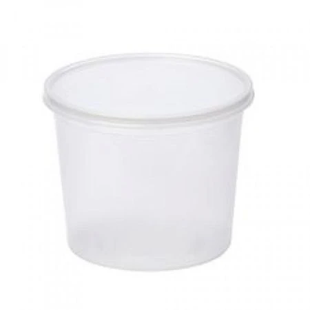 Контейнер 500мл с крышкой ведро d112мм h79мм, полупрозр. ПП  400 шт./уп.  1200 шт./кор.