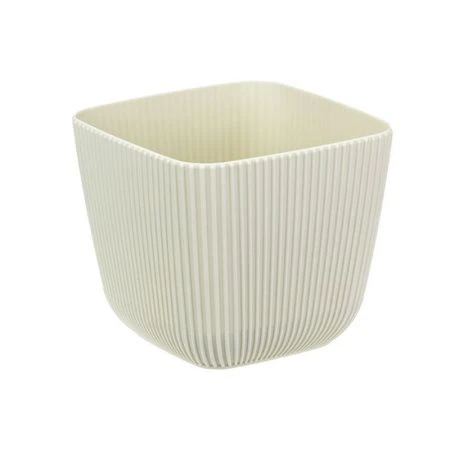 Кашпо 650мл 110*110*950мм пластик ПИКАНТО белый ротанг квадратное (18)