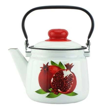Чайник 1,5л эмаль ГРАНАТЫ белый с рис. 01-2708/4 (8)