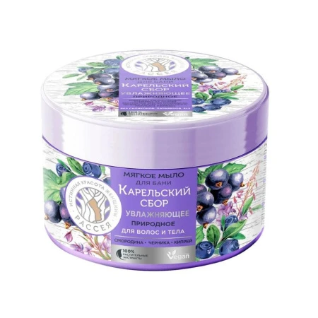 Мыло мягкое для бани 400мл Рассея Карельский сбор (12)