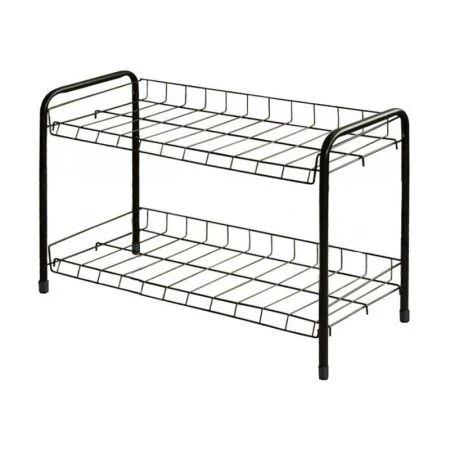 Полка для обуви 2 секции 435*660*300мм металл черная матовая ЭТ3 (1)
