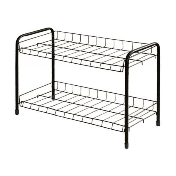 Полка для обуви 2 секции 435*660*300мм металл черная матовая ЭТ3 (1)