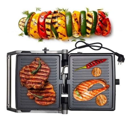 Гриль электрический контактный металл 2000Вт АП пластины 35*35,5*13см (6)