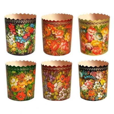 Форма для кулича 70*60мм 100мл бумажная ЖОСТОВО (2000)