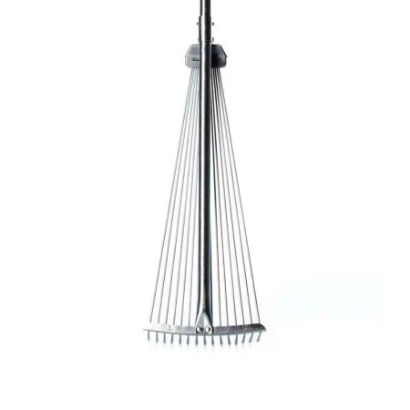 Грабли веерные проволочные раздвижные 15 зубьев металл с черенком 125-155см Умничка К01FK (24) ВЫВОД