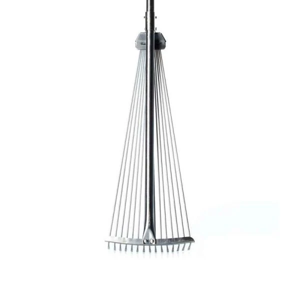 Грабли веерные проволочные раздвижные 15 зубьев металл с черенком 125-155см Умничка К01FK (24) ВЫВОД