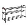 Полка для обуви 3 секции 89*30*48см металл АЛЬФА 33 каркас, сиденье черный (1)
