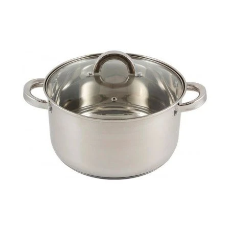 Кастрюля 5,8л нерж.сталь Mediano со стекл.крышкой, нерж.ручки, 3-х сл.капс.дно (6)