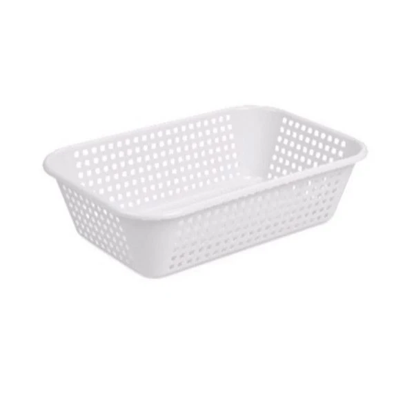 Корзинка универсальная 295*193*77мм пластик ЛОФТ белая (24)