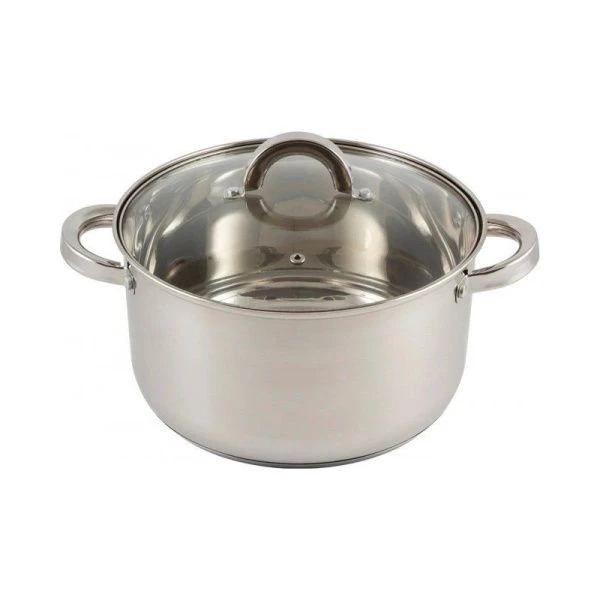 Кастрюля 5,8л нерж.сталь Mediano со стекл.крышкой, нерж.ручки, 3-х сл.капс.дно (6)