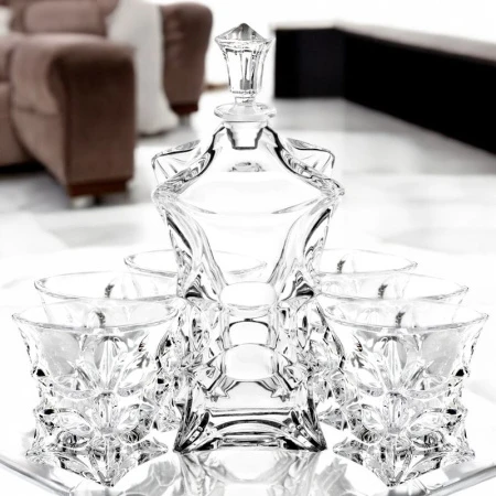 Набор для виски 7пр (графин 700мл, 6 стаканов 200мл) стекло JC-16176 (4)