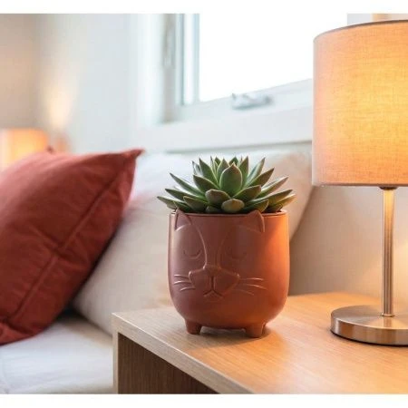 Кашпо 650мл d115мм пластик БАСЯ со вставкой Терракотовый (6)