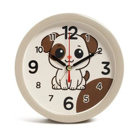 Будильник 15см кварц РУБИН Щенок хаки (20)
