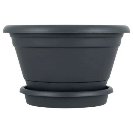 Горшок для цветов 500мл пластик Athena c поддоном вулканический серый (10)