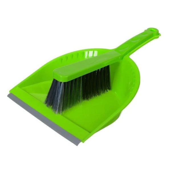 Щетка сметка+совок с резинкой СТАНДАРТ салатовый/ярко-зеленый 80*230*320 (30/24)