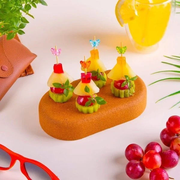 Шпажки для канапе 9см 50шт бамбук Бабочки разноцветные в пакете, PATERRA