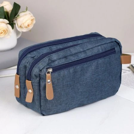 Косметичка мужская полимер/текстиль 10*25*15см BGCO синий XN-019BLU (150)