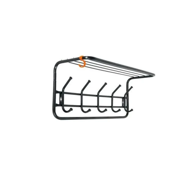 Вешалка настенная с полкой 60*22*26,5см металл черная (1)