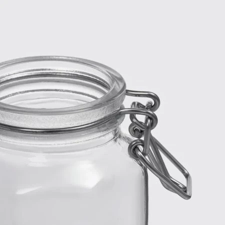 Банка для сыпучих продуктов 100мл стекло с фиксатором JC-15964 (144)