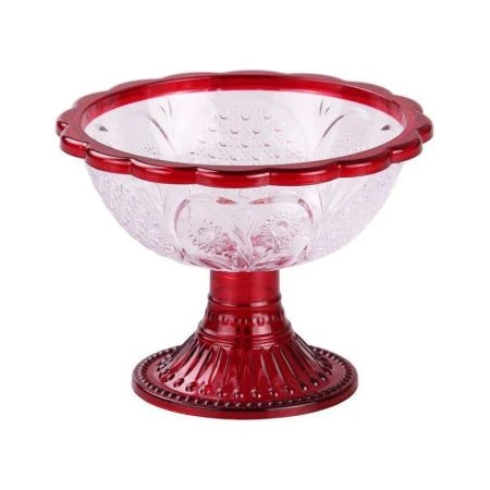 Креманка 13см пластик ХРУСТАЛЬ прозрачно-красная 350мл (18)