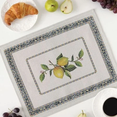 Салфетка сервировочная 35*45см гобелен ЛИМОНЫ В ВАЗЕ 9308