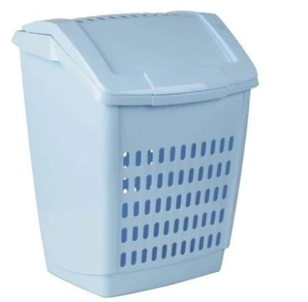 Корзина для белья 50л пластик МП голубая 34*54*43см (5)