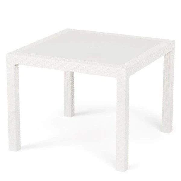 Стол пластик Ротанг-плюс 94*94*74см белый (1)
