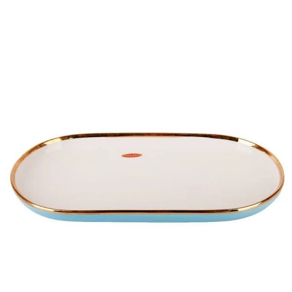 Блюдо 30*16,3*3см фарфор Royal line. Blue овальное (4/24)