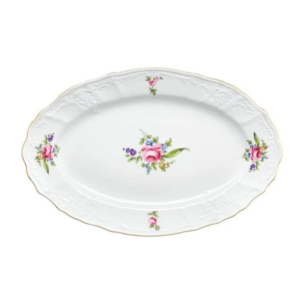 Блюдо 26см фарфор БЕРНАДОТТ ПОЛЕВОЙ ЦВЕТОК овальное (1)