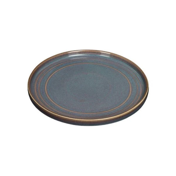 Тарелка мелкая 22cм фарфор TERRA сине-коричневый с бортами [10985] (6)