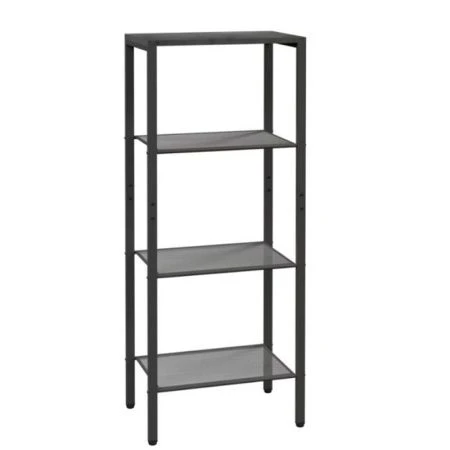 Стеллаж 4 полки 47*30*114см металл ТОРОНТО 14 каркас графит, верхняя полка ЛДСП (1)