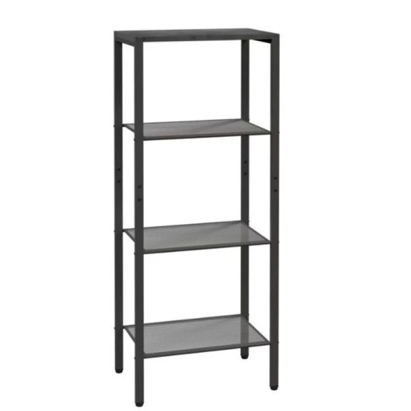 Стеллаж 4 полки 47*30*114см металл ТОРОНТО 14 каркас графит, верхняя полка ЛДСП (1)