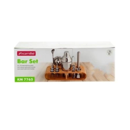 Набор бармена 19пр нерж.сталь на бамбук.подставке, арт. 7765 (8)