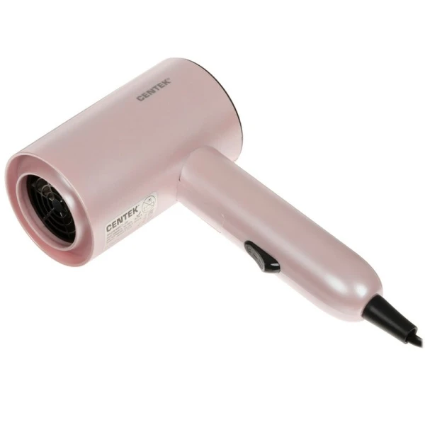 Фен 900Вт Centek СТ-2201 Pink, 2скор. турмалин ионизация , антист,  скл ручка ВЫВОД
