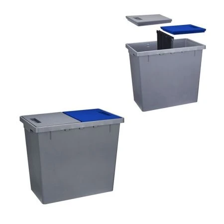 Контейнер для мусора 2-х секционный 40л 29*49*42см пластик Серый (1) ВЫВОД