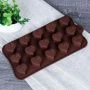 Форма для льда и конфет 15 ячеек 21*10,2*1,9см силикон СЕРДЦА HL-377 (300)