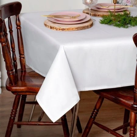 Скатерть 180*150см полиэстер 75% хлопок 25% ГЛАДЬ белая 1809Б-01