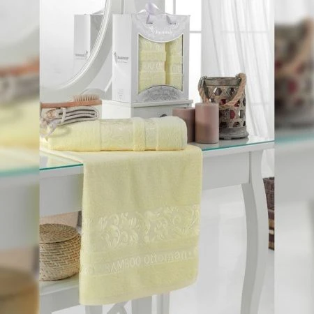Набор полотенец бамбук 2пр 50*90/70*140см JUANNA OTOMAN желтый подар.уп.