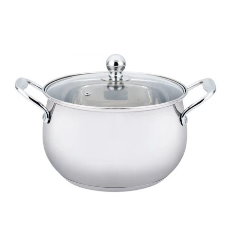 Кастрюля 4л нерж.сталь стекл.крышка 20см Apple WR-1290 Premium (12)