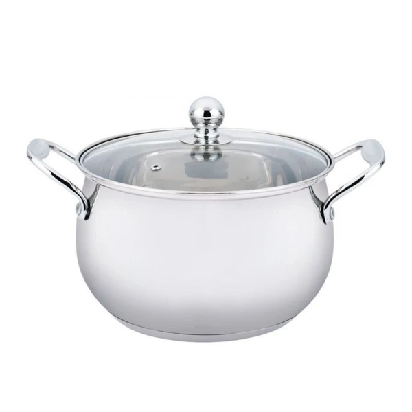 Кастрюля 4л нерж.сталь стекл.крышка 20см Apple WR-1290 Premium (12)