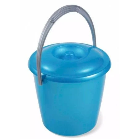 Ведро 3л пластик СОЛО с крышкой перламутровое бирюзовое С634 КБИР (13)