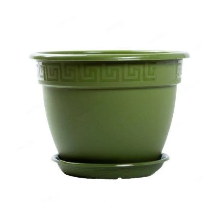 Горшок цветочный 16,6л d36см пластик АНТИК с поддоном папоротник 5PL0714 (5)