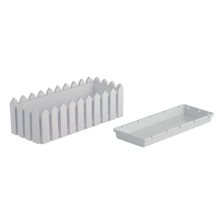 Кашпо 47*19,2*16см пластик ЛАРДО прямоугольное белое (4)