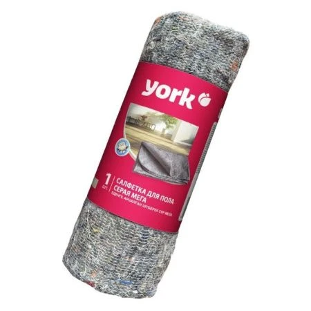 Салфетка для пола 75*100см хлопок серая в рулоне МЕГА YORK 260г/м2 (30)