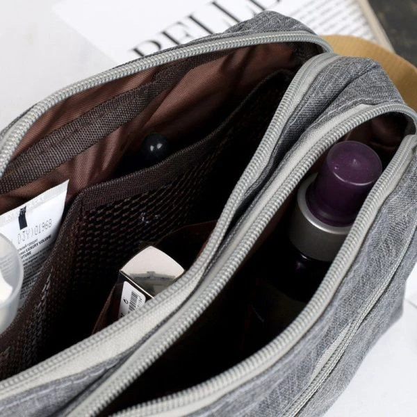 Косметичка мужская полимер/текстиль 10*25*15см BGCO серая XN-020GR (150)