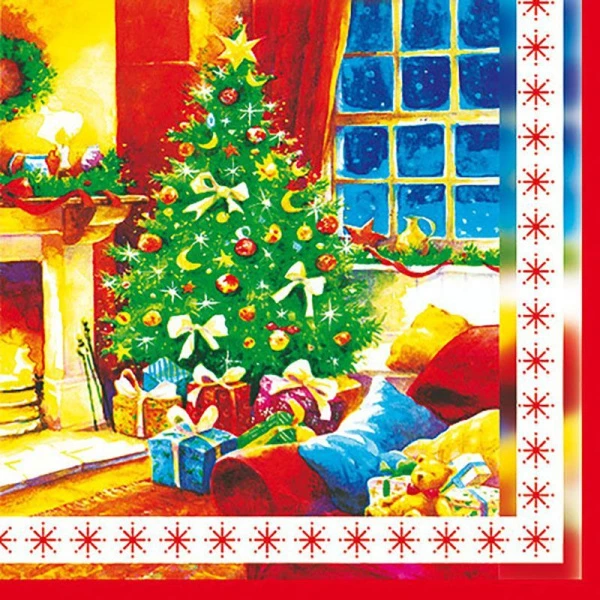 Салфетки бумажные новогодние Лори 3-х слойные 33*33 56627 (16)