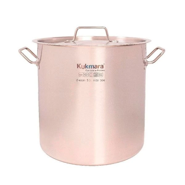 Котел 50л нерж.сталь HoReCa с мет.крышкой h42* d40см /HRC-SP50040M (1)