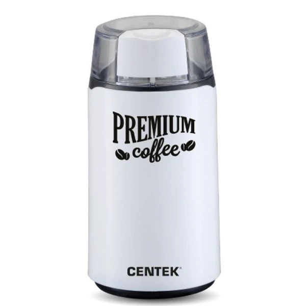 Кофемолка электрическая пластик Centek CT-1360 белая 250Вт, вместим. 45 г (5 чашек)  (12)