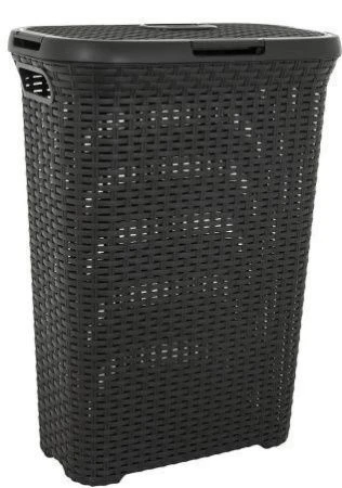 яяяКорзина для белья 60л РАТТАН темно-серый 00707 вывод